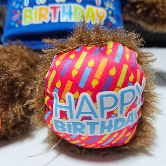 Build a Bear Happy Birthday Teddy Bear 14 inch Plush Blue T-Shirt Stuffed Animal - Picture 2 of 12